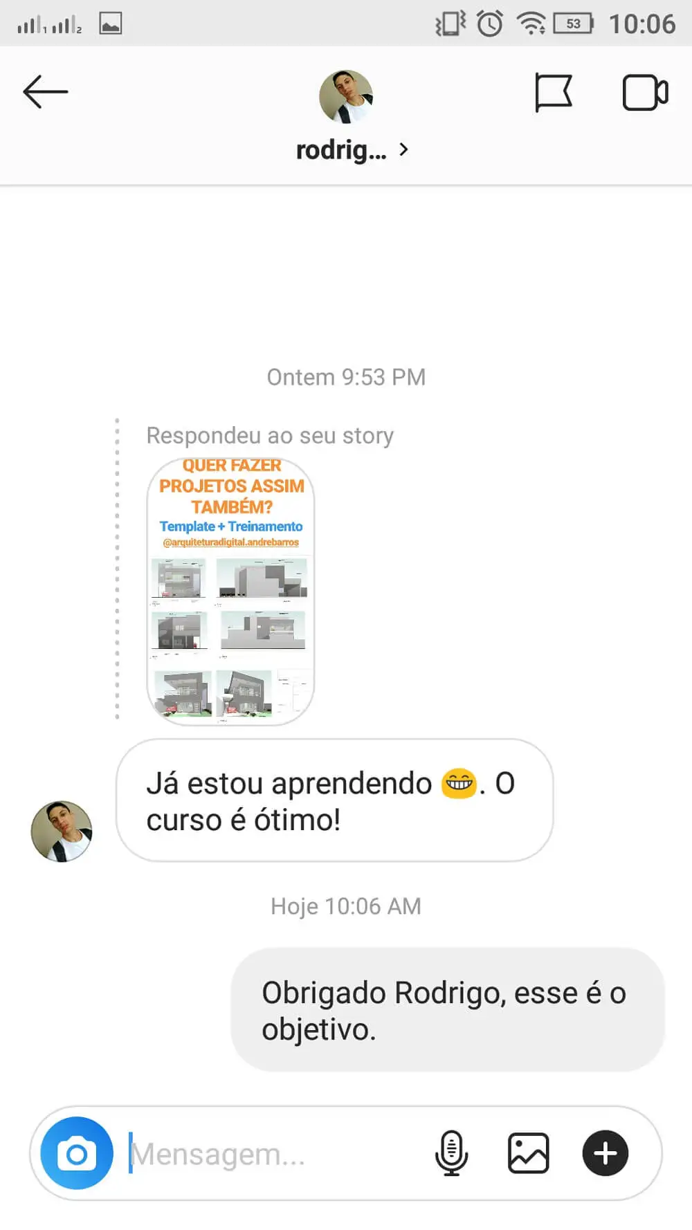 Depoimento de aluno: Já estou aprendendo, o curso é ótimo