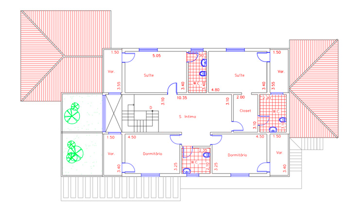 Projeto arquitetônico no AutoCAD — antes do treinamento