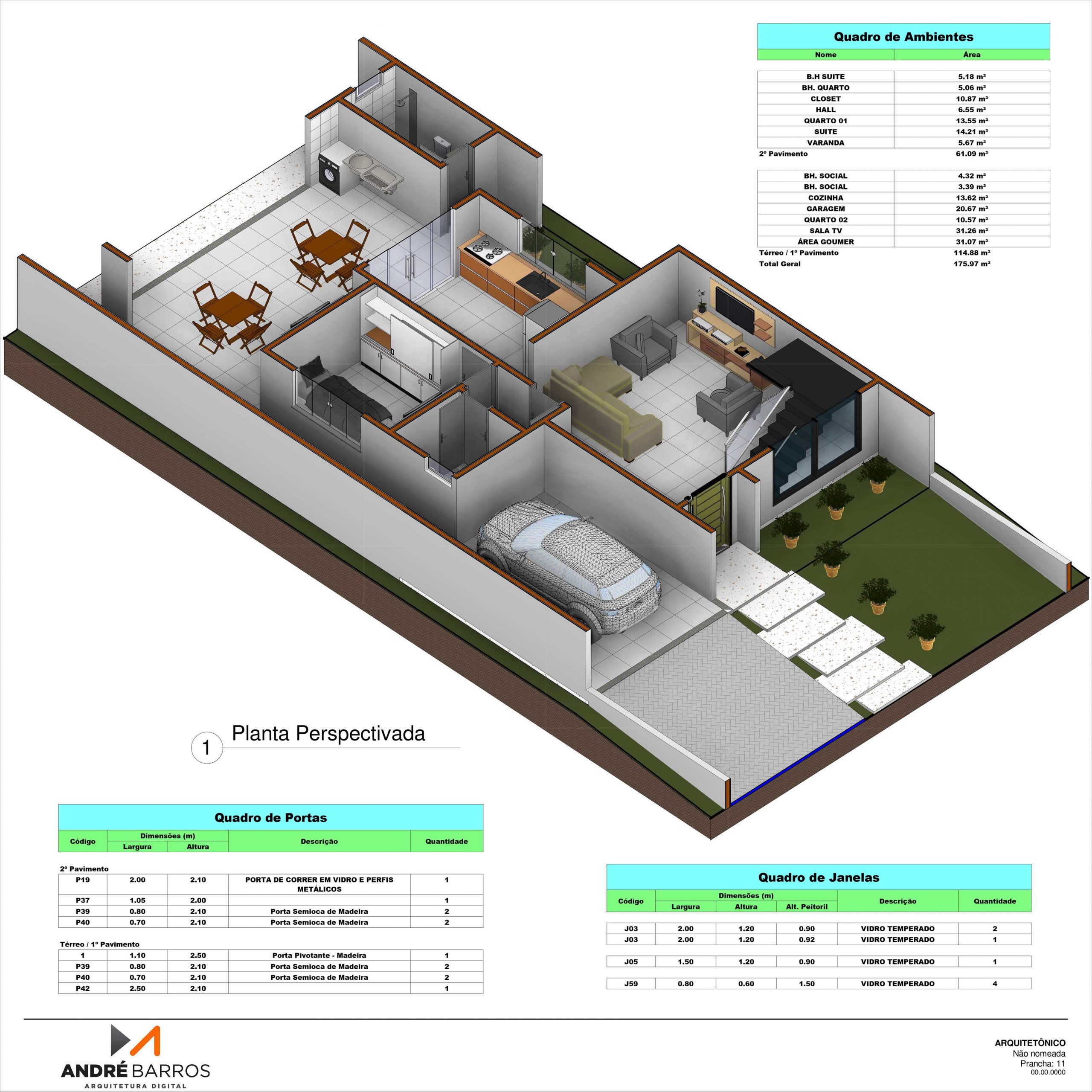 Planta de sobrado revit projeto gratis 